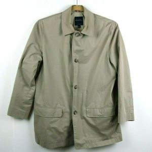 Brooks Brothers Mens Coat Long Sleeve Cotton Beige